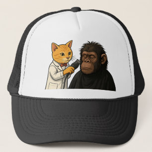 Barber Cat & Chill Gorilla Sticker Truckerkappe
