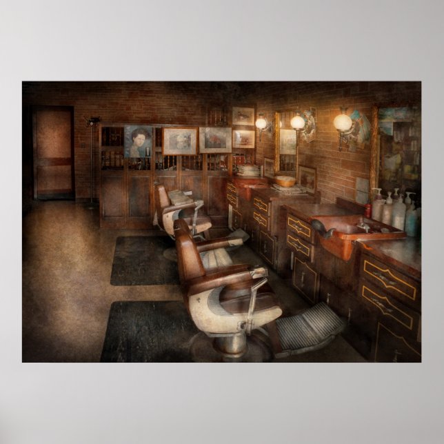 Barber - Clinton, NJ - Clinton Barbershop Poster (Vorne)