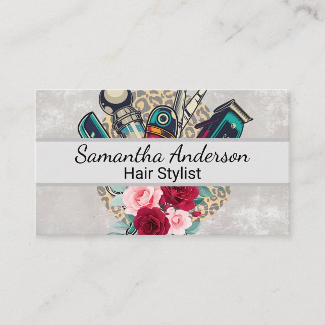 Barber Clippers Schere | Rose Visitenkarte (Vorderseite)