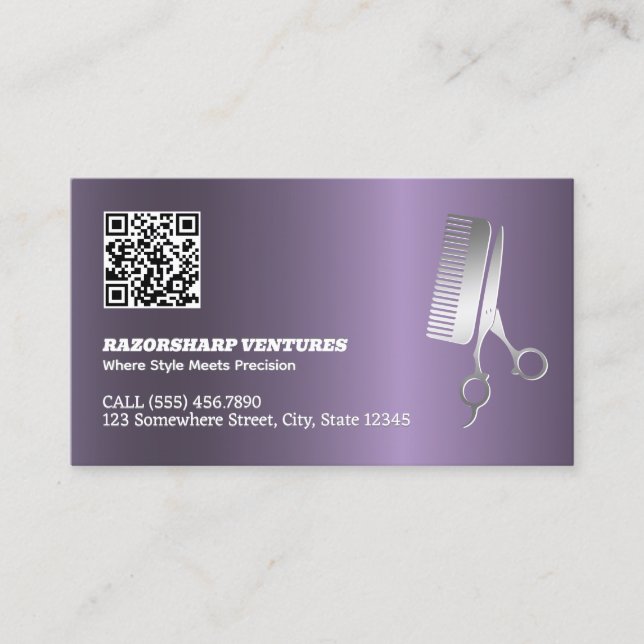 Barber Custom QR Visitenkarte (Vorderseite)