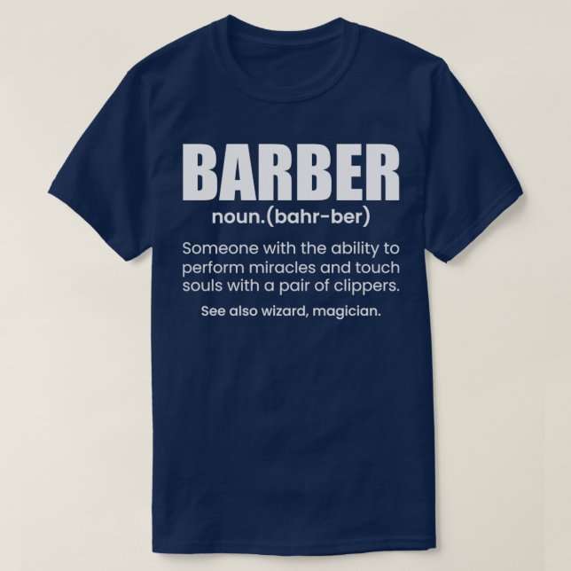 Barber Definition Noun T-Shirt (Design vorne)