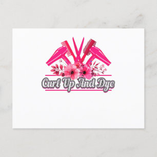 Barber Design, Scissors, Comb, Hair Dryer Postkarte