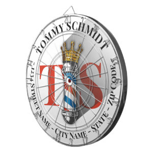 Barber Friseursalon King Crown Barberstange Friseu Dartscheibe