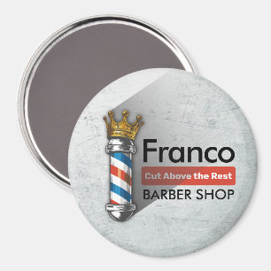 Barber Friseursalon King Crown Barberstange Friseu Magnet