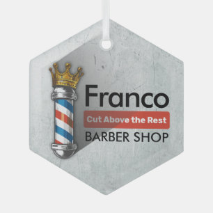 Barber Friseursalon King Crown Barberstange Friseu Ornament Aus Glas