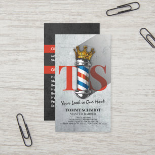 Barber Friseursalon King Crown Barberstange Friseu Visitenkarte
