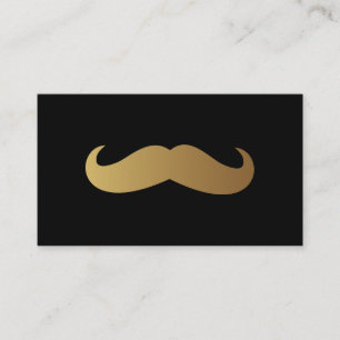 Barber Golden Mustache Beruflich QR Code Einzigart Visitenkarte
