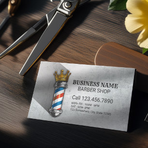 Barber Haar Shop Royal Crown Barberstange QR Code Visitenkarte
