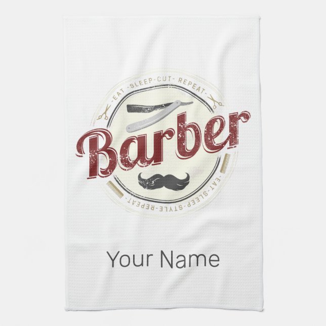 Barber Hair Hustler Friseur Retro Friseur Geschirrtuch (Vertikal)