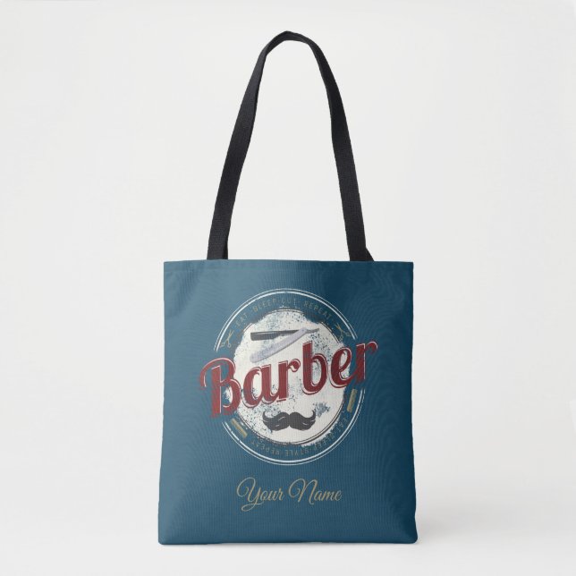 Barber Hair Hustler Friseur Retro Friseur Tasche (Vorderseite)