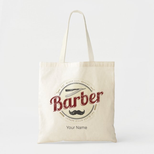 Barber Hair Hustler Friseur Retro Friseur Tragetasche (Vorne)