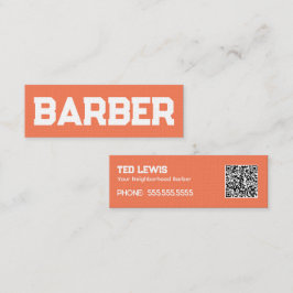 Barber Hair Peach Fuzz QR Mini Visitenkarte