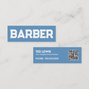 Barber Hair Salon QR Mini Visitenkarte
