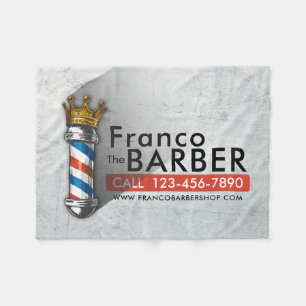 Barber Hair Shop King Crown Barberstange Friseursa Fleecedecke