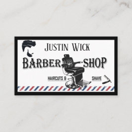 Barber Hair Stylist Blau Moderne Mode rot Visitenkarte