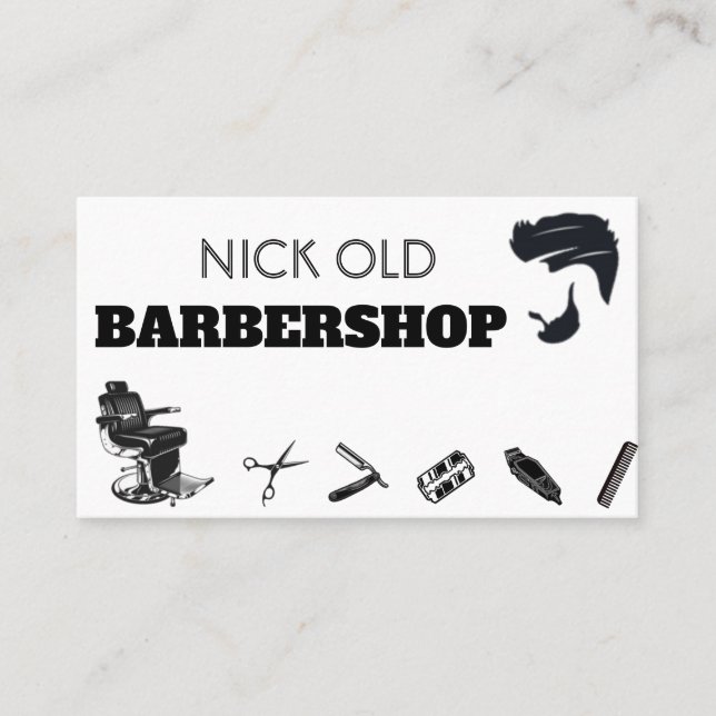 Barber Hair Stylist Moderne Mode Barber Visitenkarte (Vorderseite)