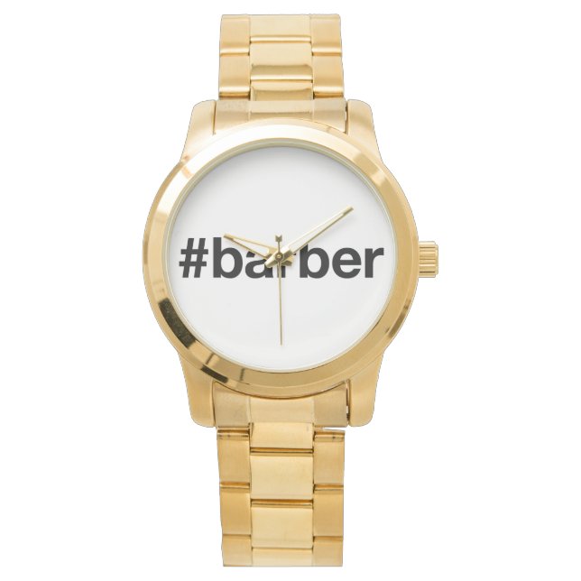 BARBER Hairdresser Hashtag Armbanduhr (Vorderseite)