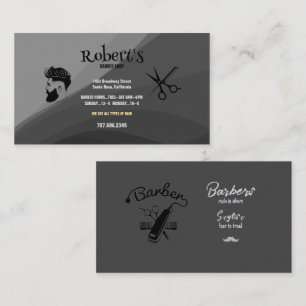 Barber Hairstylist Scissors Hair Silhouette Visitenkarte