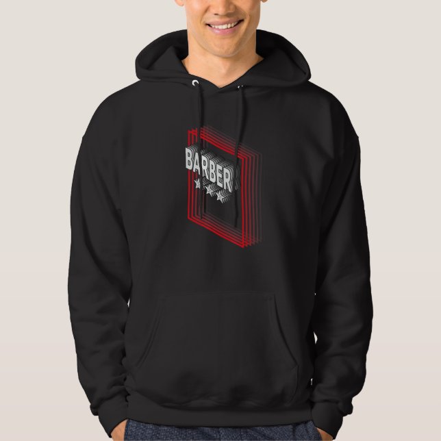 Barber Job Title Appreciation Retro Hoodie (Vorderseite)