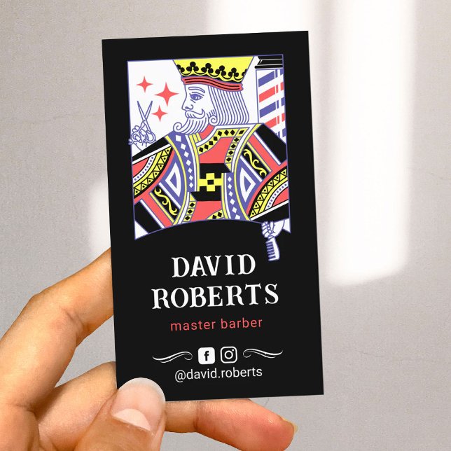Barber King Style de carte de jeu Black Hair Styli (Créateur téléchargé)