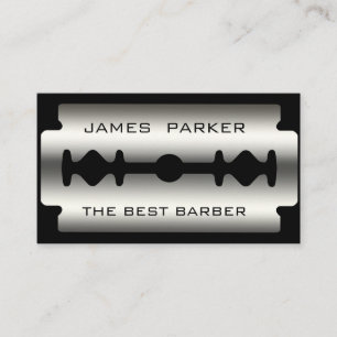 Barber Modern Razor Blade Salon Hair Stylist Visitenkarte