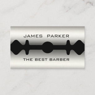Barber Modern Razor Blade Salon Hair Stylist Visitenkarte