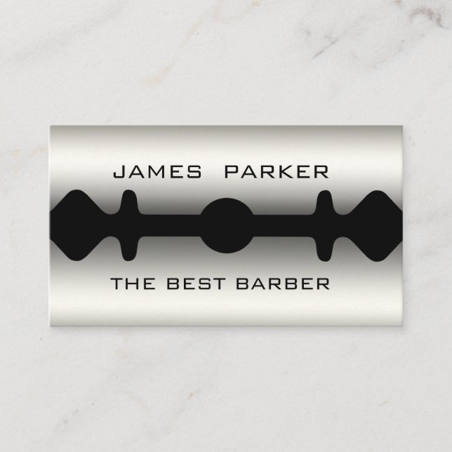 Barber Modern Razor Blade Salon Hair Stylist Visitenkarte (Vorderseite)