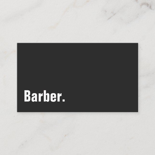 Barber Modernes Minimalistisches Beruflich Visitenkarte (Vorderseite)