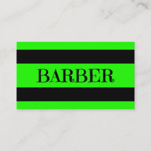 Barber Neon Green Business Card Visitenkarte