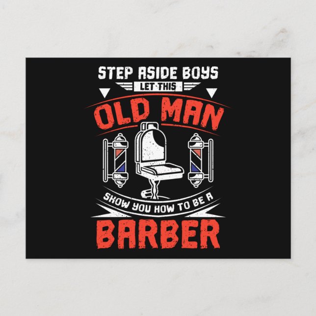 Barber Old Man Postkarte (Vorderseite)