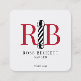 Barber Pole Barber Hair Stylist Square Business C Quadratische Visitenkarte
