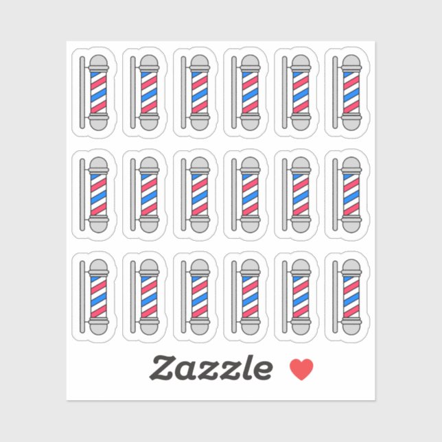 Barber Pole Barbershop Salon Haarbcut Planner Aufkleber (Blatt)