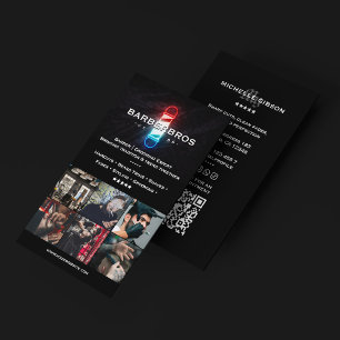 Barber Pole Classic Modern Black Friseursalon Visitenkarte