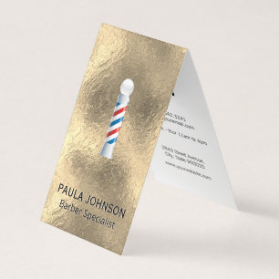 Barber Pole Ernennung Gold Foil Hintergrund Visitenkarten