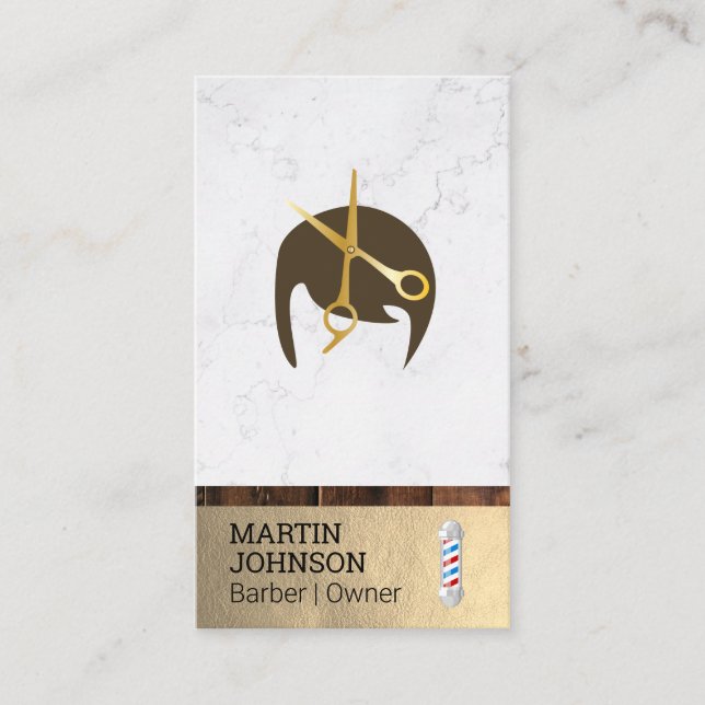 Barber Pole | Friseurschere Stilvolle Haare Visitenkarte (Vorderseite)