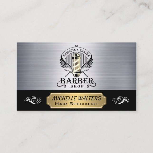 Barber Poles | Haarschnitt und Shaves Visitenkarte (Vorderseite)