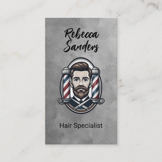 Barber Poles | Hair Stylist Visitenkarte (Vorderseite)