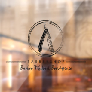 Barber Razor Simple Cut Fensteraufkleber