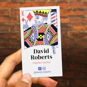 Barber Retro König der Diamanten Friseur Visitenkarte