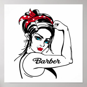 Barber Rosie Das Riveter Button Up Poster