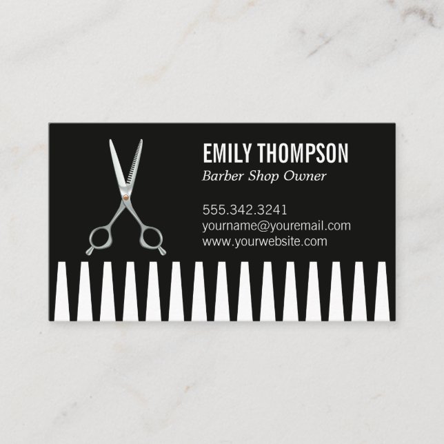 Barber Salon Scissors | Hintergrund Visitenkarte (Vorderseite)