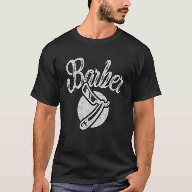 Barber Scissor Barbershop Cut Trim Beard T-Shirt (Vorderseite)