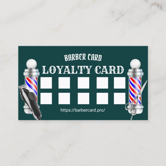Barber Shop Barbershop Schöne Loyalität Treuekarte (Vorderseite)