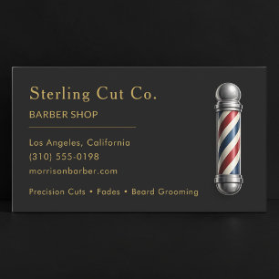 Barber Shop Black Gold Professional Visitenkarte
