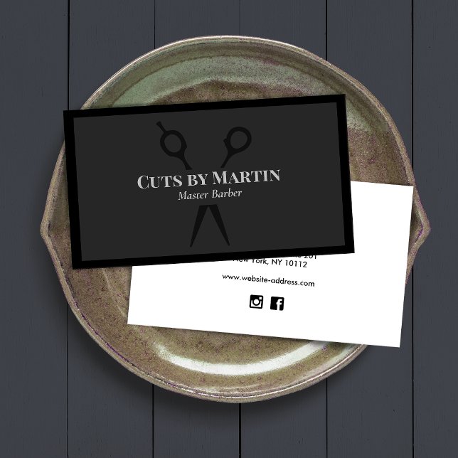 Barber Shop Clipping Shears Business Card Visitenkarte (Von Creator hochgeladen)