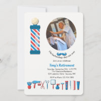 Barber Shop Elements Photo Invitation
