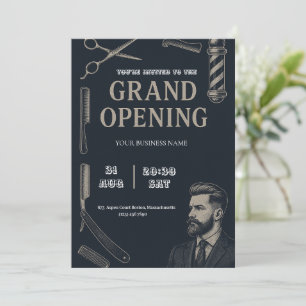Barber Shop Grand Opening Einladung