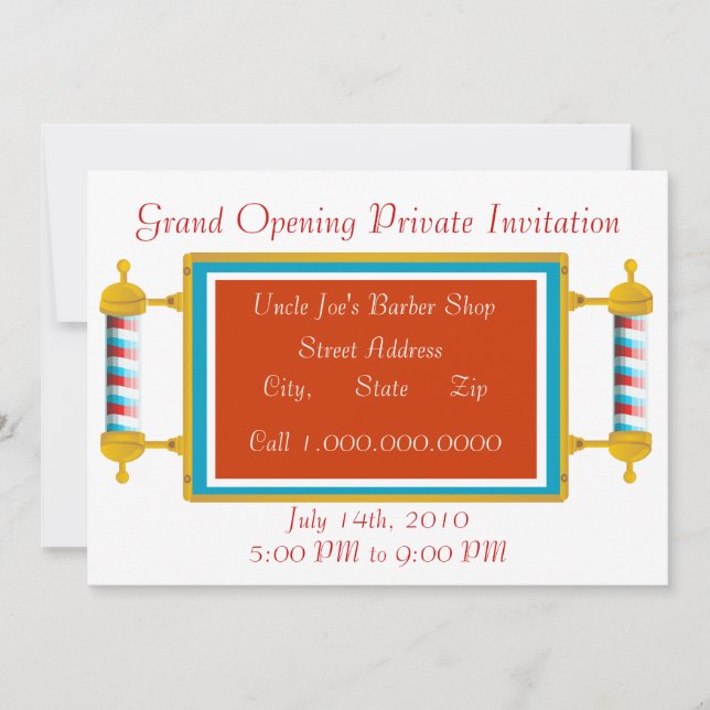 Barber Shop Grand Opening Einladung (Vorderseite)