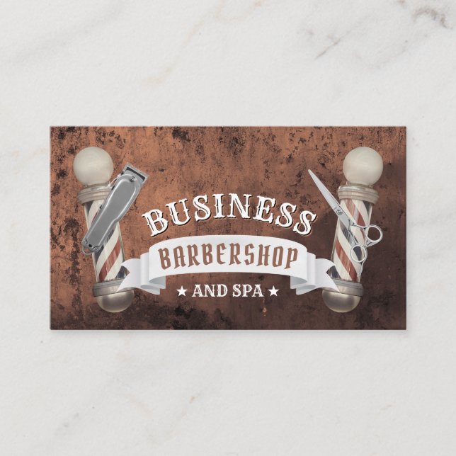 Barber Shop Haare Stylist Barbier Barbershop Kupfe Visitenkarte (Vorderseite)