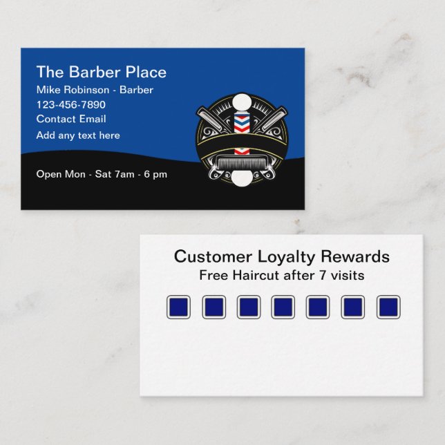 Barber Shop Kunden Prämien Visitenkarten Visitenkarte (Vorne/Hinten)